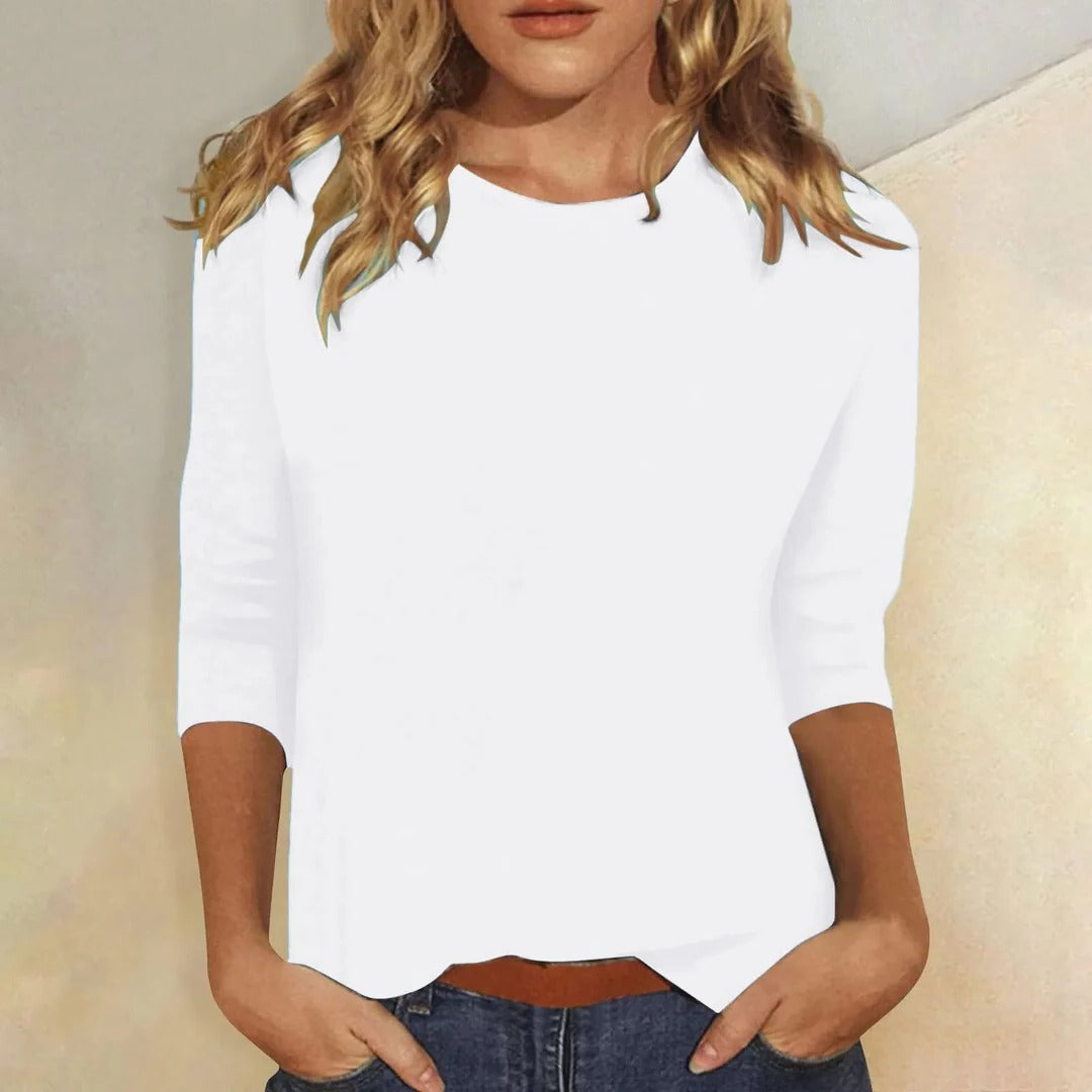 Stella | Crew Neck 3/4 Sleeve Top for Women