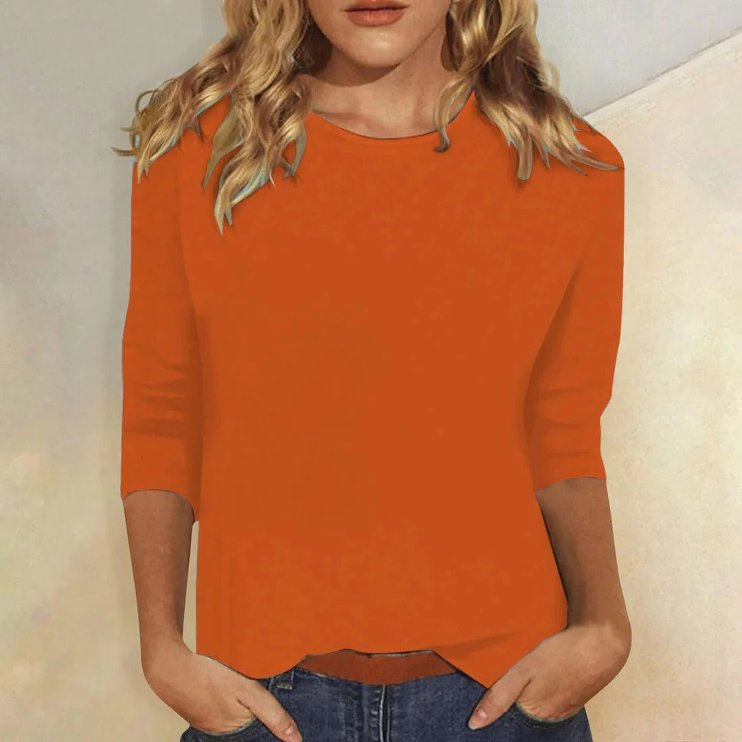 Stella | Crew Neck 3/4 Sleeve Top for Women