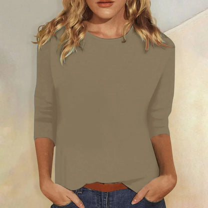Stella | Crew Neck 3/4 Sleeve Top for Women