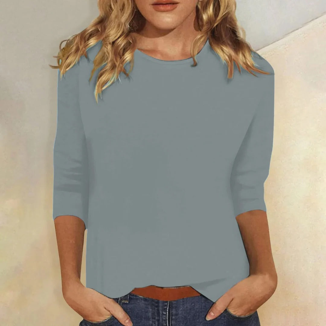 Stella | Crew Neck 3/4 Sleeve Top for Women