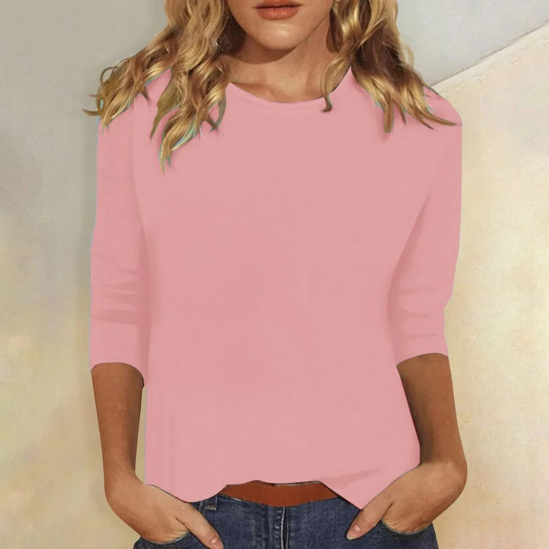Stella | Crew Neck 3/4 Sleeve Top for Women