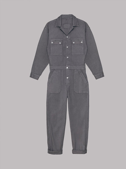 Stijlvolle Dames Utility Jumpsuit met Lange Mouwen en Zakken