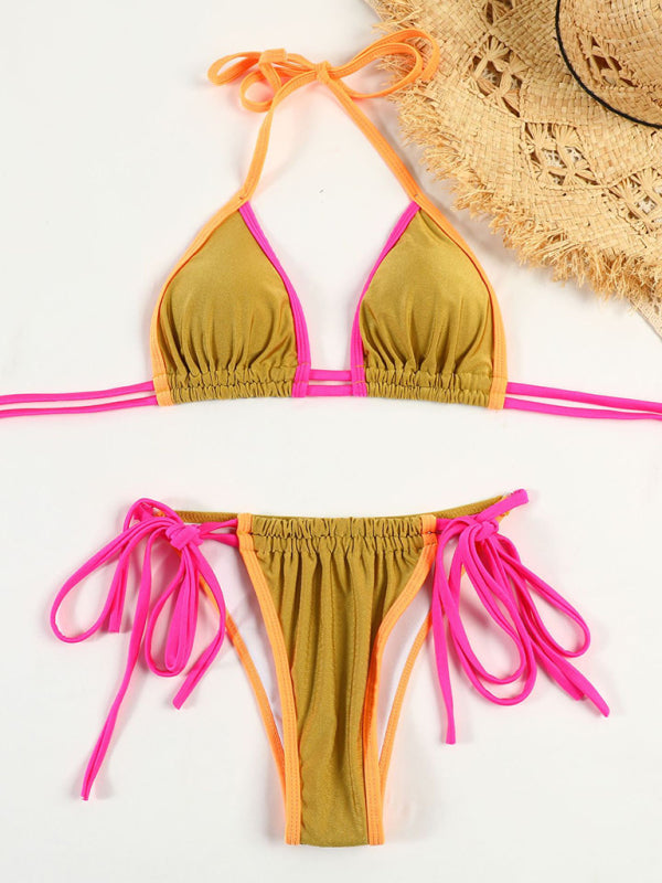 Parli | Bikini triangle avec détails contrastants à nouer