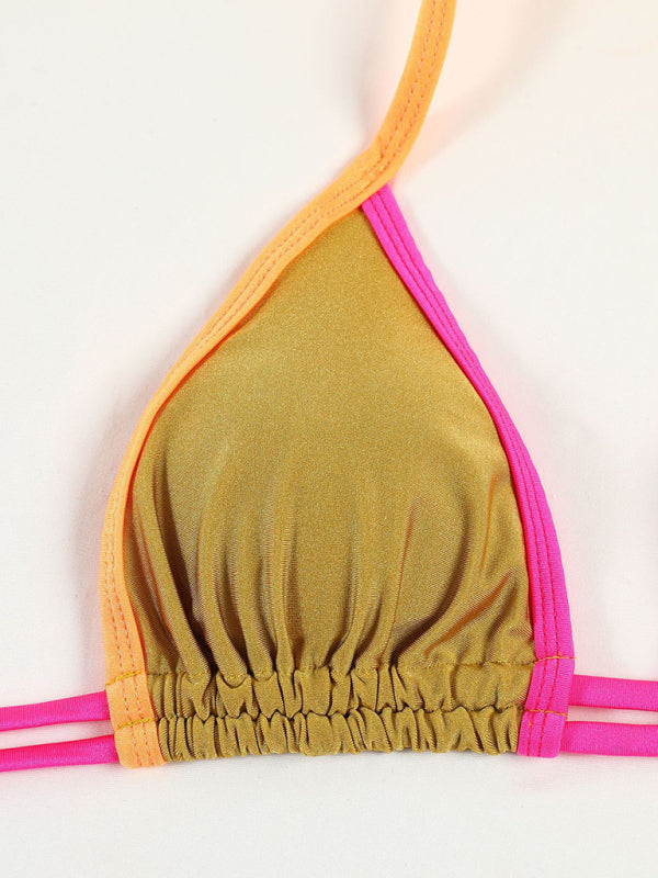 Parli | Bikini triangle avec détails contrastants à nouer