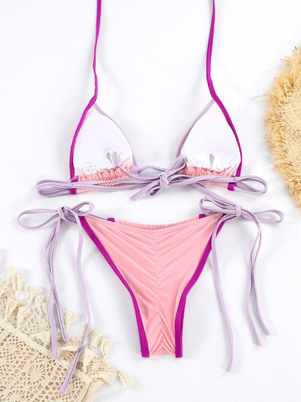 Parli | Bikini triangle avec détails contrastants à nouer