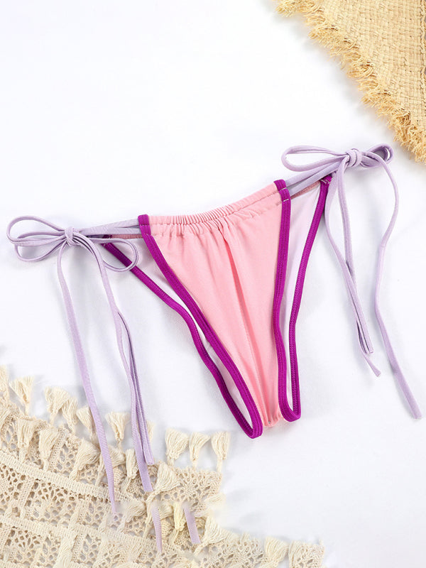 Parli | Bikini triangle avec détails contrastants à nouer