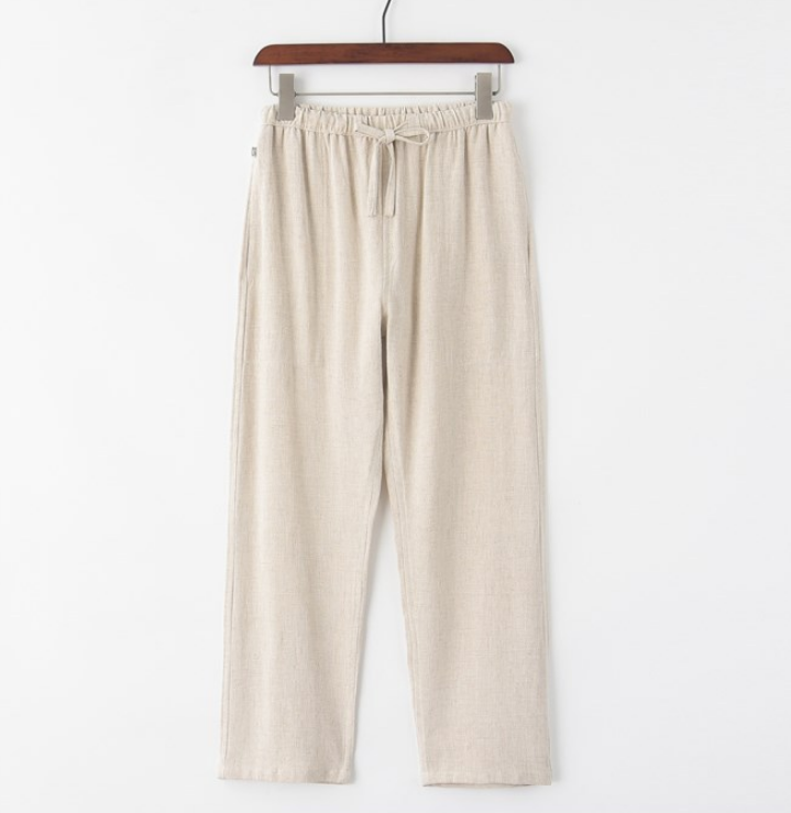 Davy | Luchtige Linnen Look Broek met Trekkoord