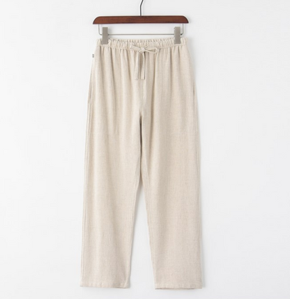 Davy | Luchtige Linnen Look Broek met Trekkoord