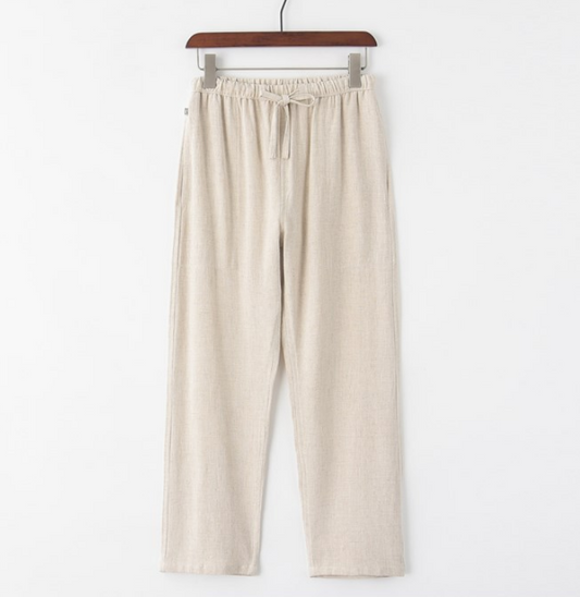 Davy | Luchtige Linnen Look Broek met Trekkoord