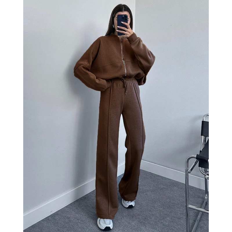 Comfortabele Oversized Loungewear Set met Wijde Broek