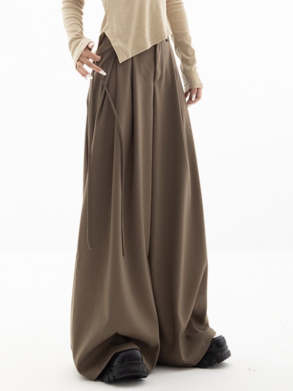 Ren | Wijde Pantalon met Hoge Taille