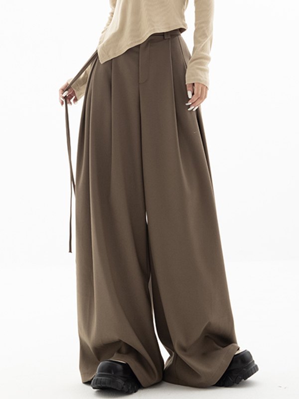 Ren | Wijde Pantalon met Hoge Taille