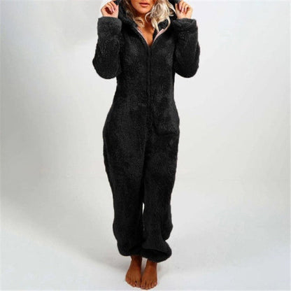 Comfortabele Dames Teddy Fleece Onesie met Capuchon