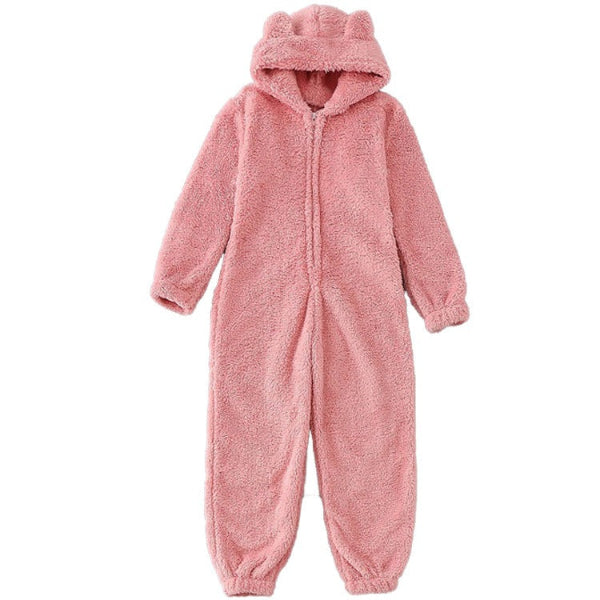 Comfortabele Dames Teddy Fleece Onesie met Capuchon
