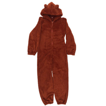 Comfortabele Dames Teddy Fleece Onesie met Capuchon