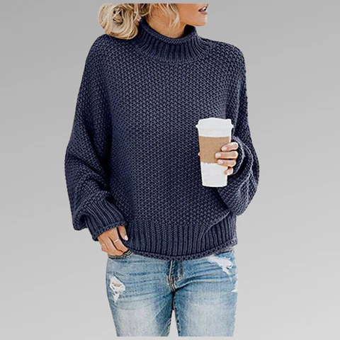 Oversized Zachte Dames Coltrui met Gebreide Structuur