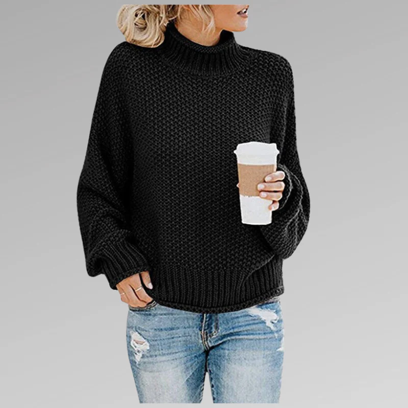 Oversized Zachte Dames Coltrui met Gebreide Structuur