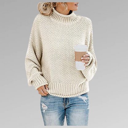Oversized Zachte Dames Coltrui met Gebreide Structuur