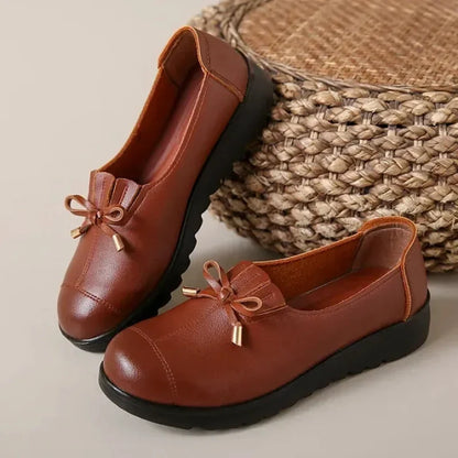 Soepele Instap Loafers met Strikdetail en Franjeklep voor Dames