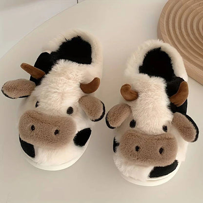 Comfortabele Dames Pantoffels met Speelse Koeienprint