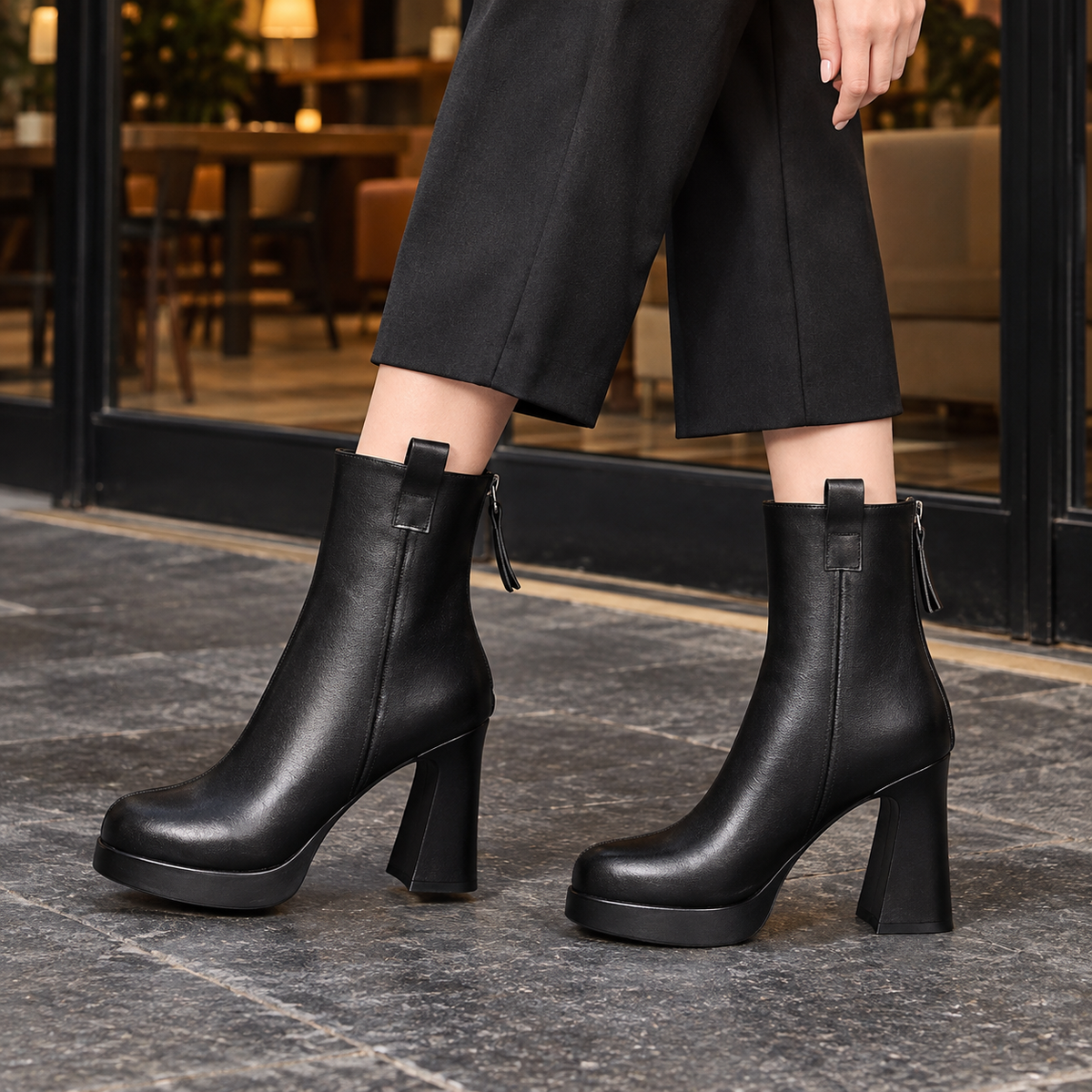 Solari-Lucca Platform Boots - Black