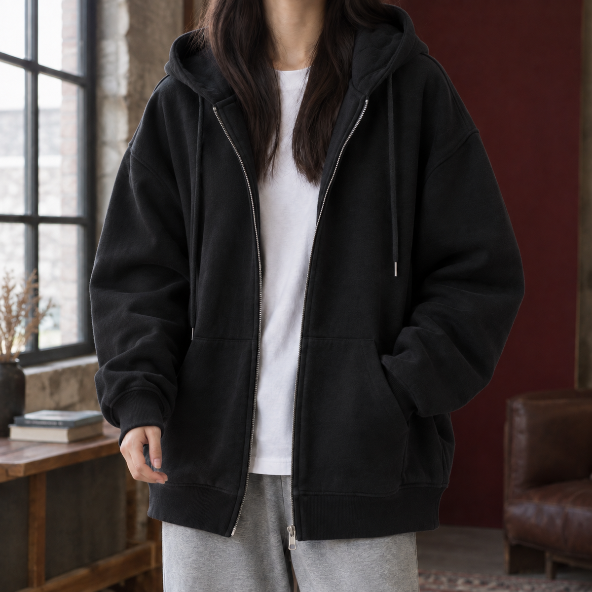 Lola-Hope Oversized Hoodie - Black