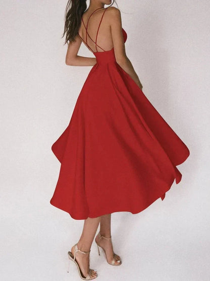 Ermina | Elegante Midi-Jurk met Spaghettibandjes