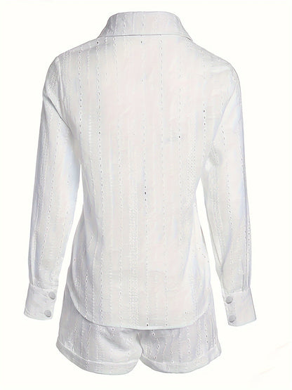 Demmy | Broderie Set met Blouse en Shorts