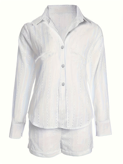 Demmy | Broderie Set met Blouse en Shorts