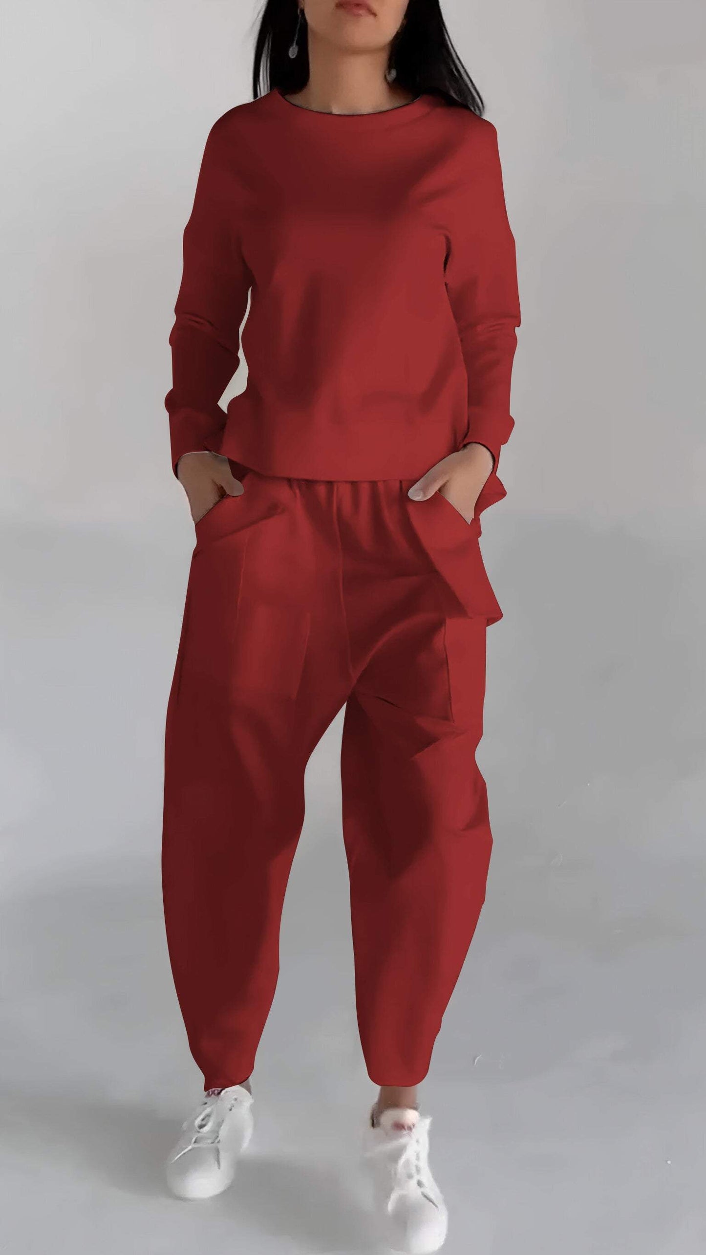 Trendy functionele dames set met lichte sweater look