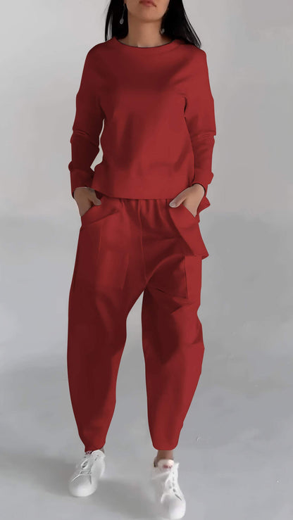 Trendy functionele dames set met lichte sweater look