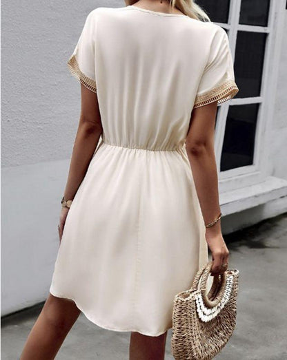Lex | Boho Strandjurk met Kanten Details