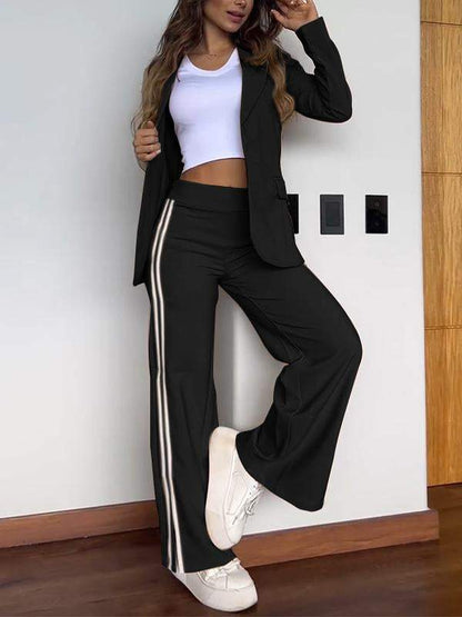 Arlette | Sportieve Co-Ord Set met Blazer en Wijde Broek