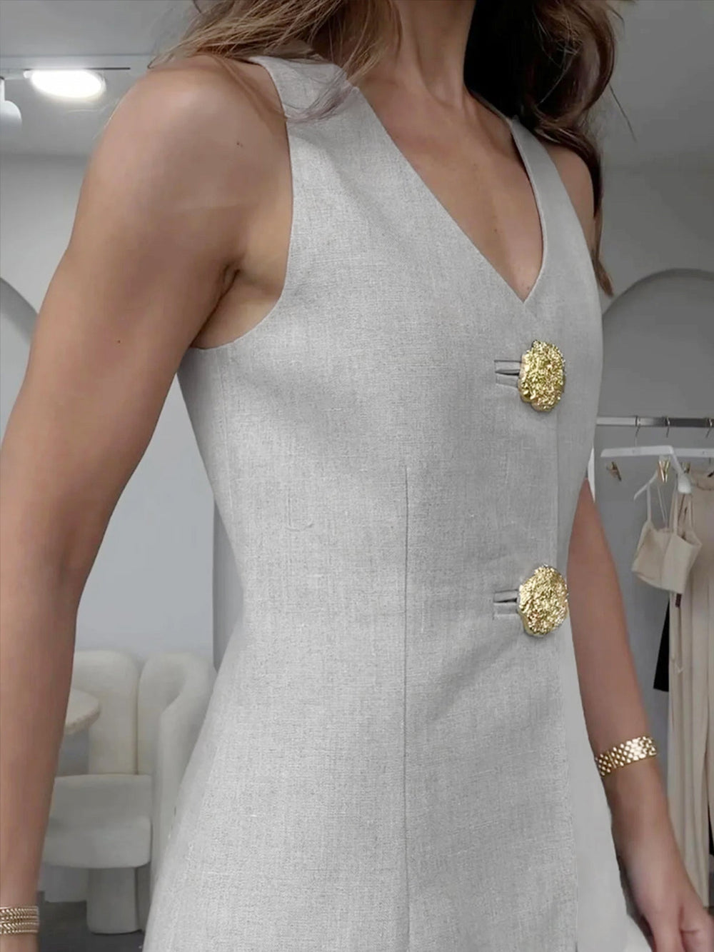 Belva | Elegante Linnen Gilet Set