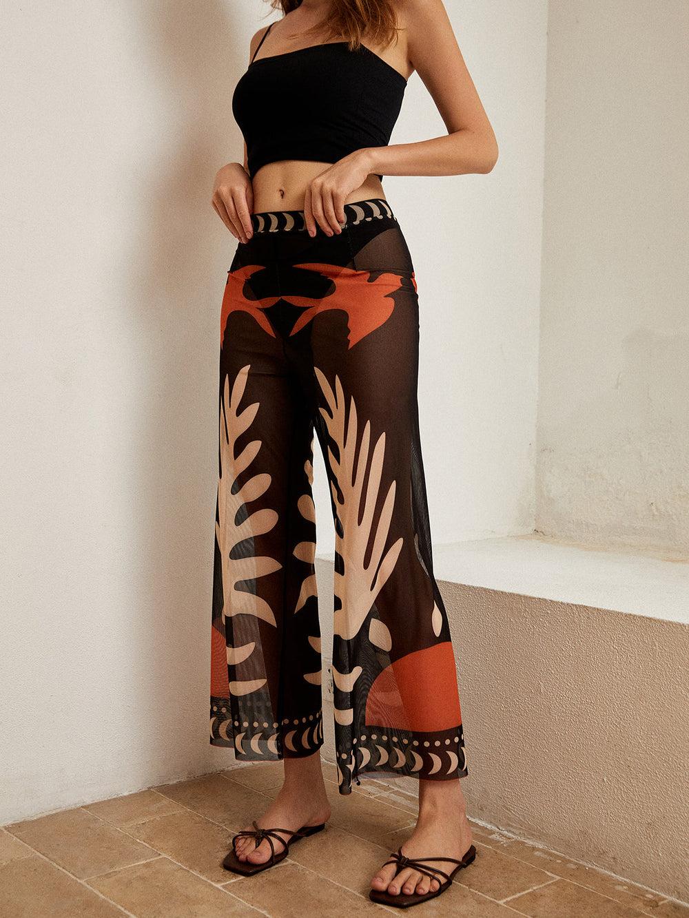 Belena | Bohemien Mesh Palazzo Broek