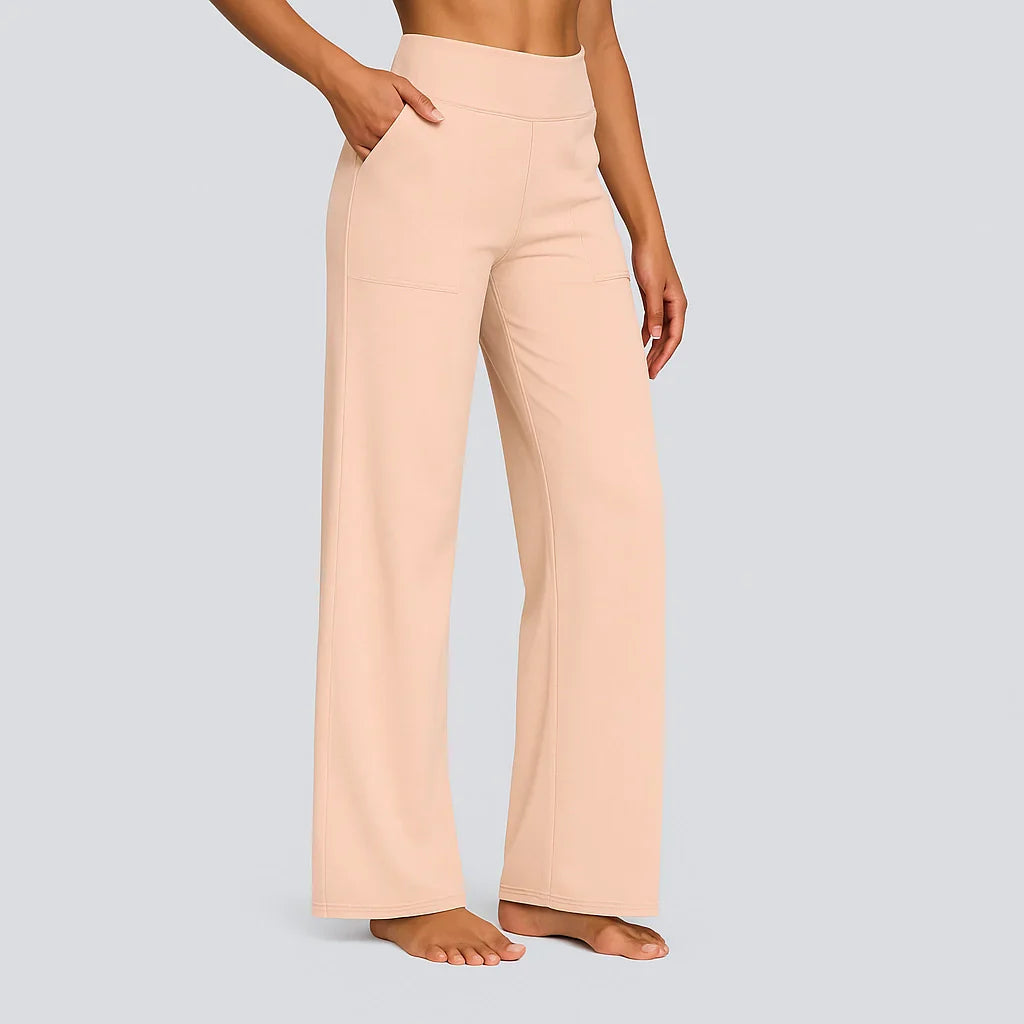 Comfortabele Wijde Broek Dames met Hoge Taille en Zakken