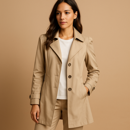 Elegante Stijlvolle Vrouwen Trenchcoat met Knoopsluiting