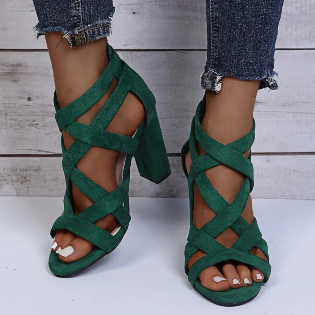 Trendy Dames Gladiator Sandalen Met Bandjes En Blokhak