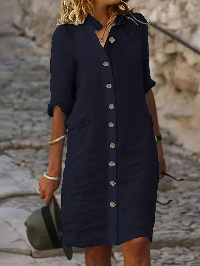 Oriah | Classic Plus size Button-Down Shirt Dress