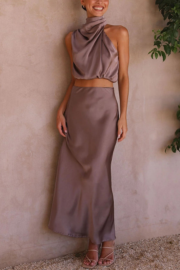 Olena | Elegante Tweedelige Dames Set van Top en Maxi Rok