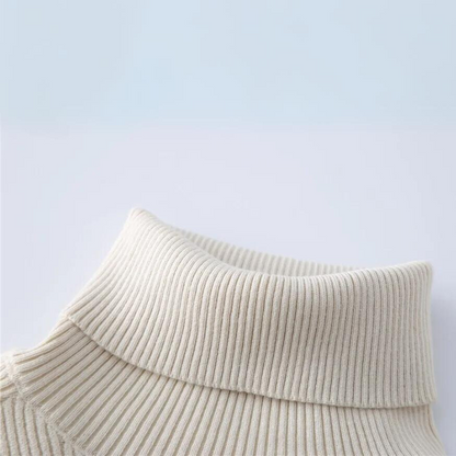 Ensemble tricoté élégant pour femmes avec col roulé et jupe midi