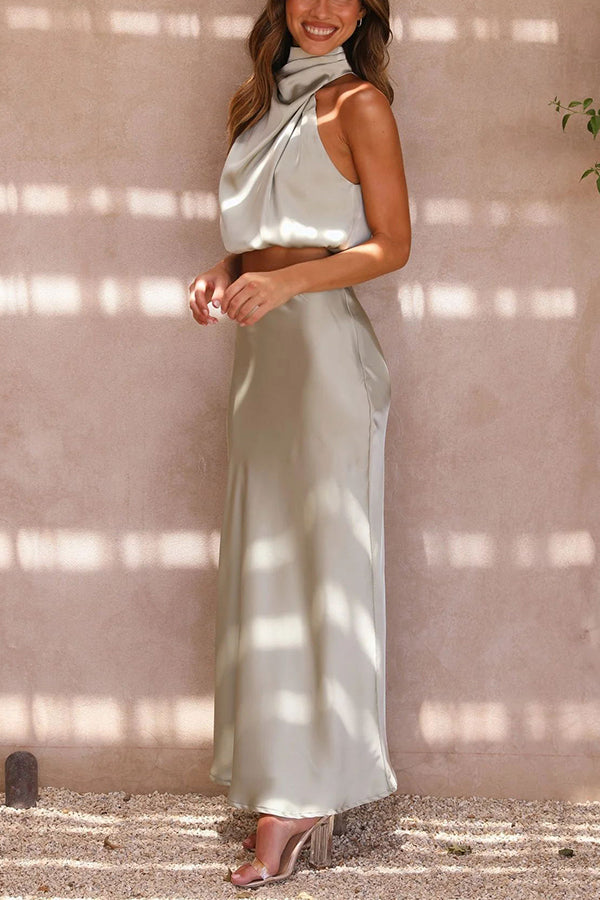 Olena | Elegante Tweedelige Dames Set van Top en Maxi Rok