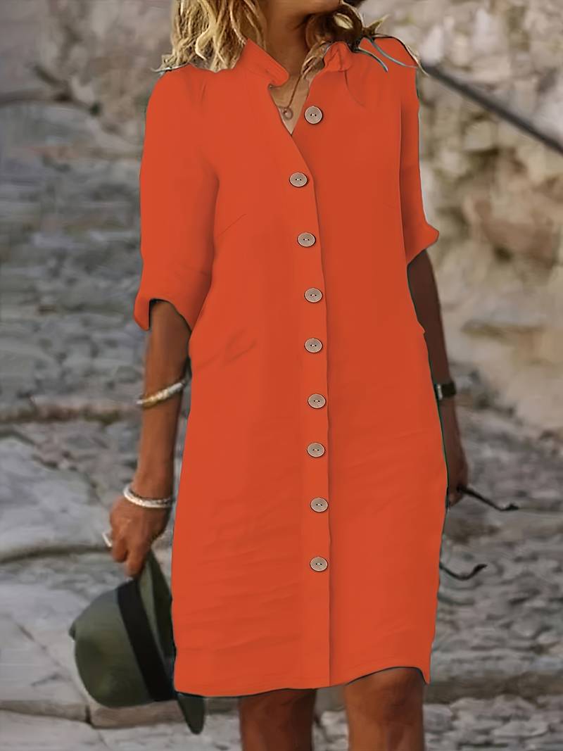 Oriah | Classic Plus size Button-Down Shirt Dress