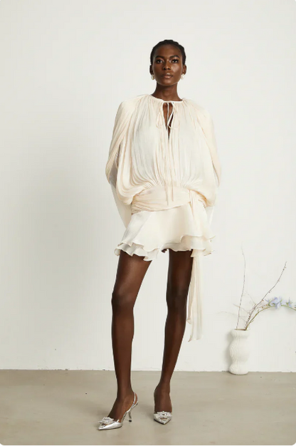Dawnee | Luchtige Draped Mini Jurk met Elegante