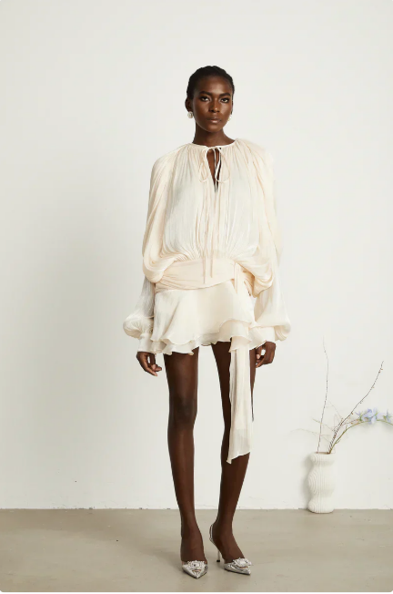 Dawnee | Luchtige Draped Mini Jurk met Elegante