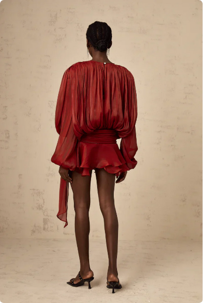 Dawnee | Luchtige Draped Mini Jurk met Elegante