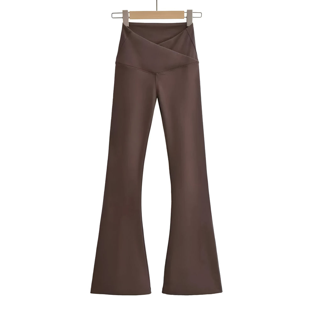 Pantalon évasé tendance et confortable pour femmes avec taille haute