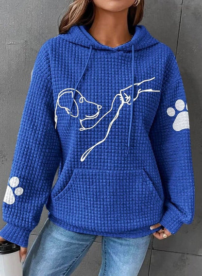 Warme Oversized Zachte Dames Hoodie met Hond Print