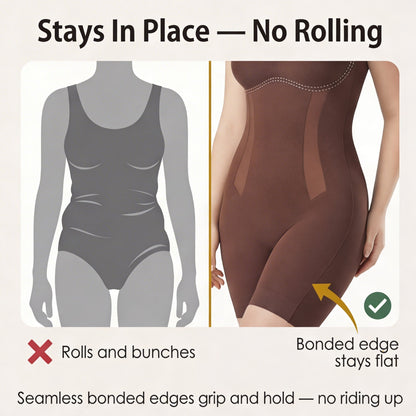 Quinara | Women's Slimming Bodysuit Full Body Shaper - Brown - Image 6