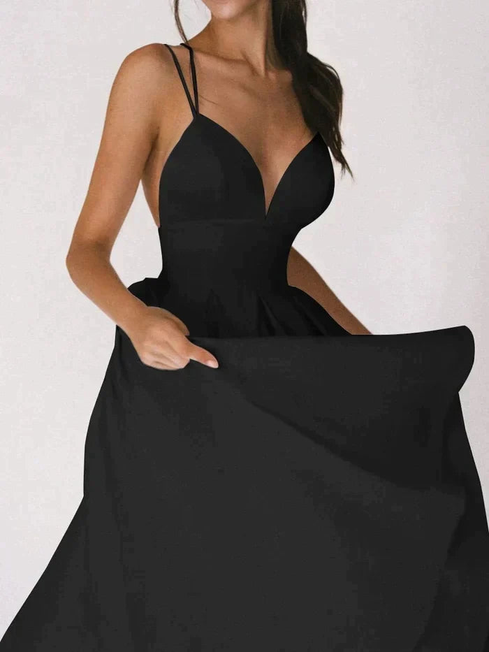 Ermina | Elegante Midi-Jurk met Spaghettibandjes